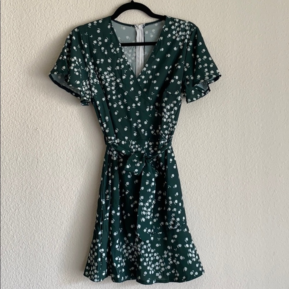 Green floral dress